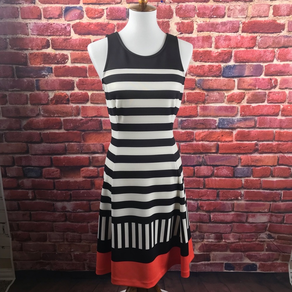 Worthington Dress Black/White/Orange size 4